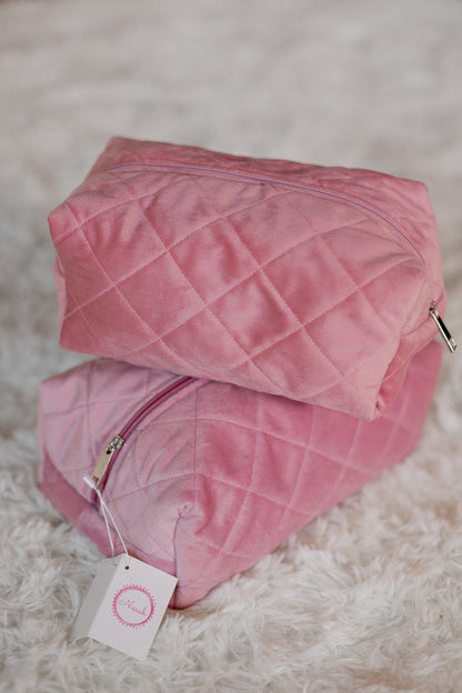 Make Up Bag, Coquette Aesthetic Travel Cosmetic & Toiletry Organizer (Pink)